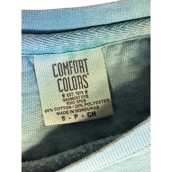 Vtg Comfort Colors Hershey Sweatshirt Small Green Garment Dye Crewneck Pullover - Picture 6 of 8